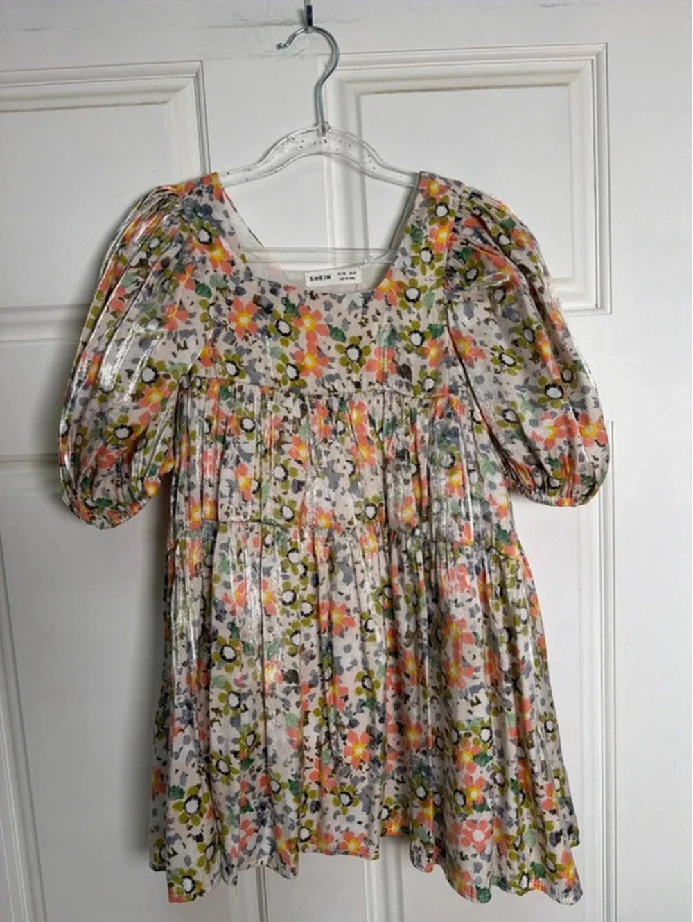 Shimmer Tiered Floral Formal Dress 5T